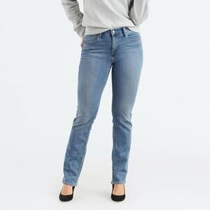 Levi’s 505 Straight Leg Jeans Medium Wash Stretch Denim 31x29 Womens 12